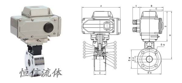 電動對夾式球閥